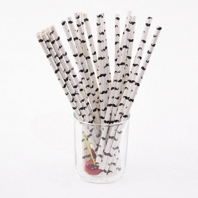 25gab Melna papīra dzeršanas salmiņi Zvaigžņu svītraini ūsas zebra papīra salmiņi bērnu dušai kāzu dzimšanas dienas Helovīna ballītes dekors