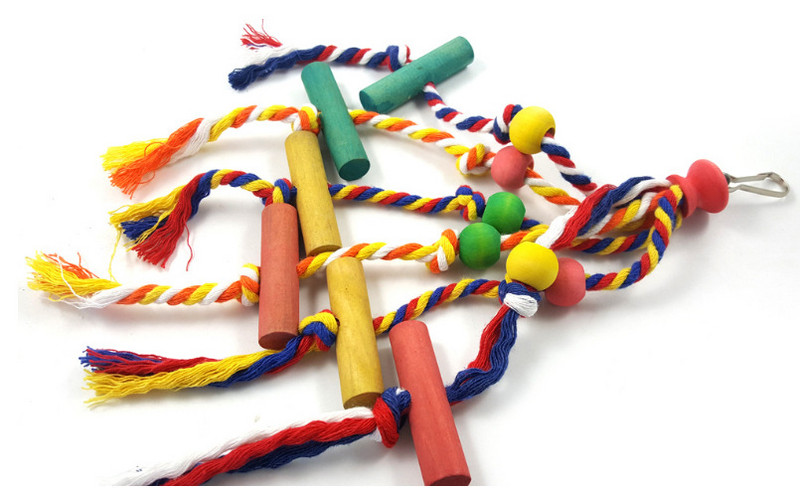 Putnu košļājamā rotaļlieta Smieklīga kokvilnas virve Papagaiļa rotaļlieta, kas izturīga pret putnu noplēšamām rotaļlietām.