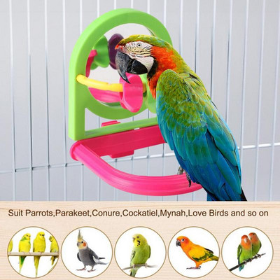 Παπαγάλος Πουλί Καθρέφτης Παιχνίδια Pet Bird Bell Bird Cage Bells Swings Pet Supply Πέρκα Κρεμαστό κλουβί για γκρι Αμαζόνες Parakeet Cockatiel