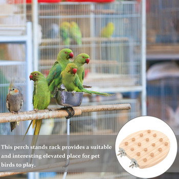 Аксесоари за дървена клетка за птици Папагал Платформа за упражнения Естествен костур Играчка Дъвчаща голяма стойка