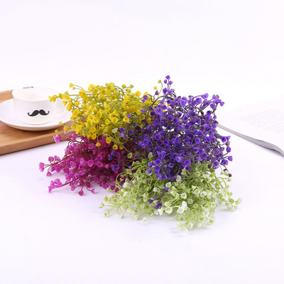 1 csokor hamis kis virág fejek műanyag gypsophila művirág baba lehelet barkácsolás esküvői otthoni kerti parti dekoráció
