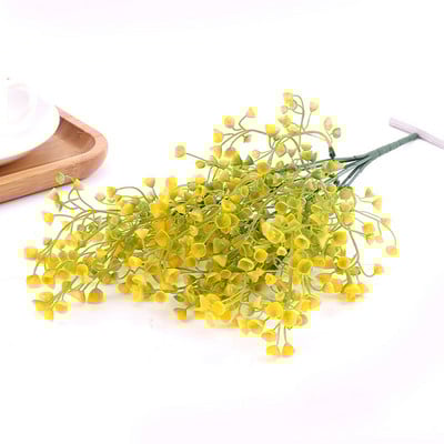 1 pušķis viltotu mazu ziedu galviņas plastmasas gipsofilas mākslīgais zieds, mazuļa elpa DIY kāzu mājas dārza ballītes dekorēšana