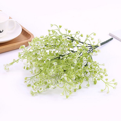 1 pušķis viltotu mazu ziedu galviņas plastmasas gipsofilas mākslīgais zieds, mazuļa elpa DIY kāzu mājas dārza ballītes dekorēšana