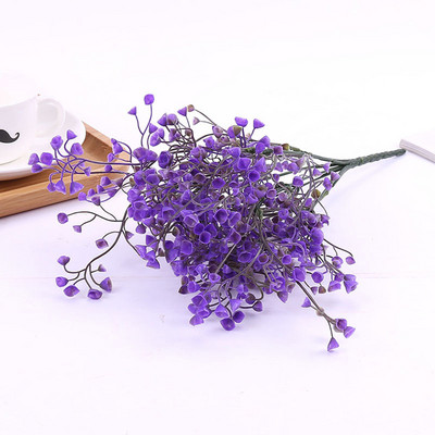 1 pušķis viltotu mazu ziedu galviņas plastmasas gipsofilas mākslīgais zieds, mazuļa elpa DIY kāzu mājas dārza ballītes dekorēšana