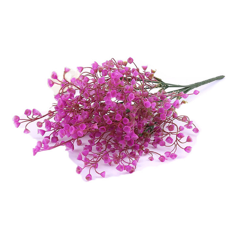 1 pušķis viltotu mazu ziedu galviņas plastmasas gipsofilas mākslīgais zieds, mazuļa elpa DIY kāzu mājas dārza ballītes dekorēšana