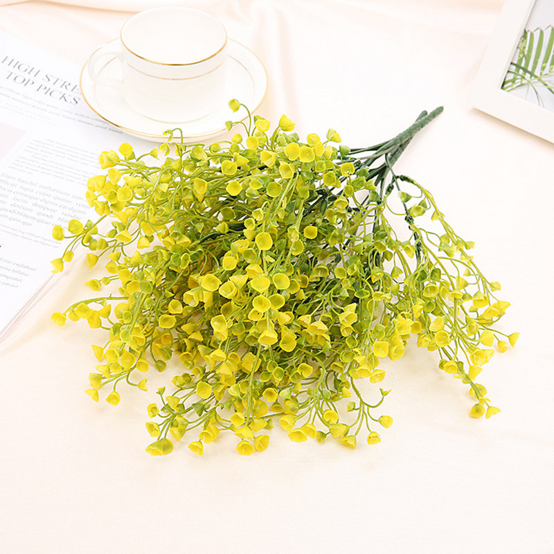1 pušķis viltotu mazu ziedu galviņas plastmasas gipsofilas mākslīgais zieds, mazuļa elpa DIY kāzu mājas dārza ballītes dekorēšana