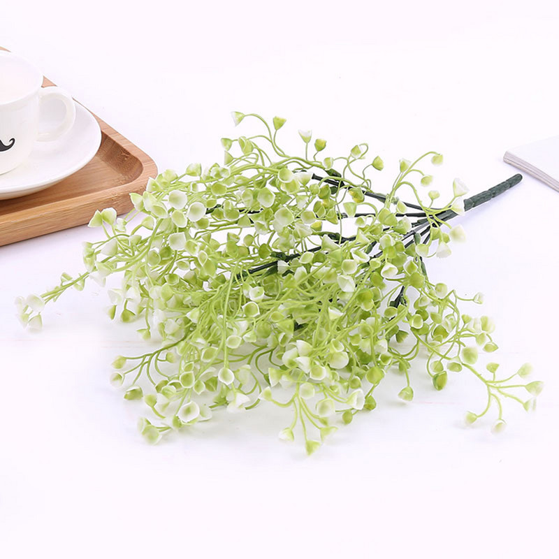 1 pušķis viltotu mazu ziedu galviņas plastmasas gipsofilas mākslīgais zieds, mazuļa elpa DIY kāzu mājas dārza ballītes dekorēšana