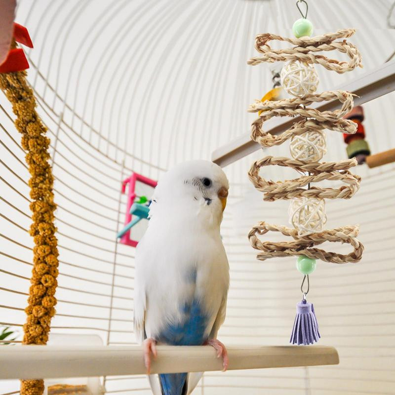 Rotaļlietas putniem Ara Rotaļlietas Būris Piederumi Putnu Košļājamās un Kožamās Rotaļlietas Papagaiļiem Āfrikas pelēkās gailenes papagaiļi