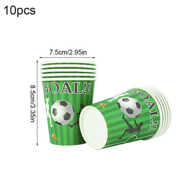 Futbola tēma Vienreizlietojamie galda piederumi Futbols Vārtu krūzes Šķīvji Salvetes Reklāmkarogs bērniem Zēns Daudz laimes dzimšanas dienas ballītes dekorēšanas piederumi