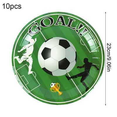 Futbola tēma Vienreizlietojamie galda piederumi Futbols Vārtu krūzes Šķīvji Salvetes Reklāmkarogs bērniem Zēns Daudz laimes dzimšanas dienas ballītes dekorēšanas piederumi