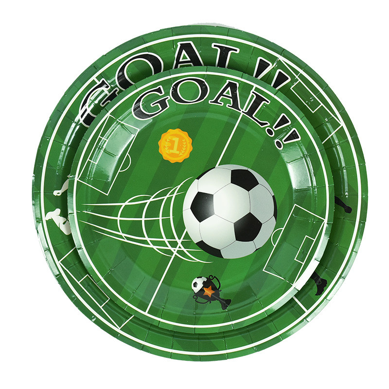 Futbola tēma Vienreizlietojamie galda piederumi Futbols Vārtu krūzes Šķīvji Salvetes Reklāmkarogs bērniem Zēns Daudz laimes dzimšanas dienas ballītes dekorēšanas piederumi