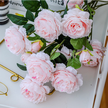 2021 Beautiful Rose Peony Τεχνητά λουλούδια από μετάξι Μικρή ανθοδέσμη λουλούδια στο σπίτι για πάρτι ανοιξιάτικη διακόσμηση γάμου Ψεύτικο λουλούδι