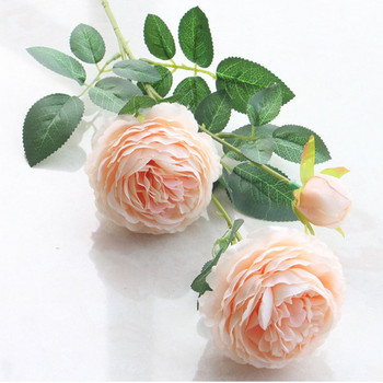 2021 Красива роза Божур Изкуствени копринени цветя Малък букет от цветя Домашно парти Пролетна сватбена украса Фалшиво цвете