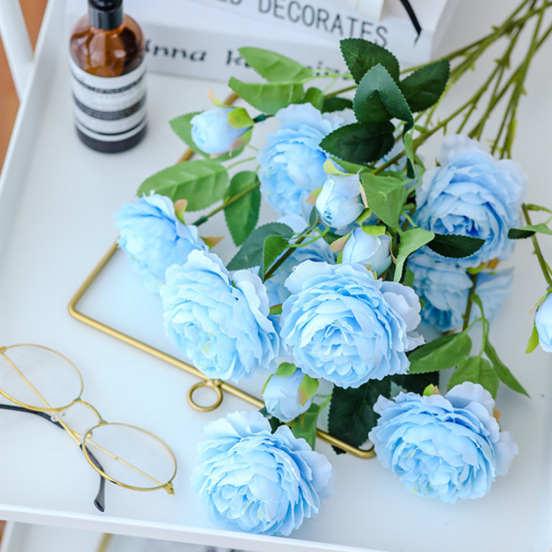 2021. gada Skaista rožu peonija, mākslīgā zīda ziedi, mazi ziedu pušķi Mājas ballīte Pavasara kāzu dekorācija Viltus zieds