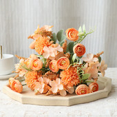 Mākslīgie ziedi Zīda roze kāzu ballītei Mājas dārza rotājumi Līgavas pušķis DIY Amatniecības vainagu aksesuāri Viltus ziedi