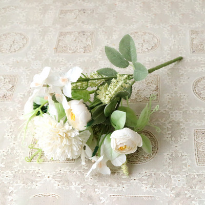 Mākslīgie ziedi Zīda roze kāzu ballītei Mājas dārza rotājumi Līgavas pušķis DIY Amatniecības vainagu aksesuāri Viltus ziedi