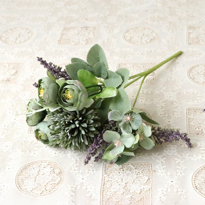 Mākslīgie ziedi Zīda roze kāzu ballītei Mājas dārza rotājumi Līgavas pušķis DIY Amatniecības vainagu aksesuāri Viltus ziedi