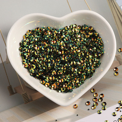 3mm zelta gaiši ieliekti PVC lielapjoma fliteriem apģērba aksesuāri DIY materiāls 10 grami ar aptuveni 3000 gabaliem