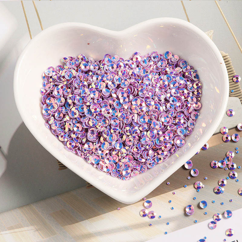 3mm zelta gaiši ieliekti PVC lielapjoma fliteriem apģērba aksesuāri DIY materiāls 10 grami ar aptuveni 3000 gabaliem