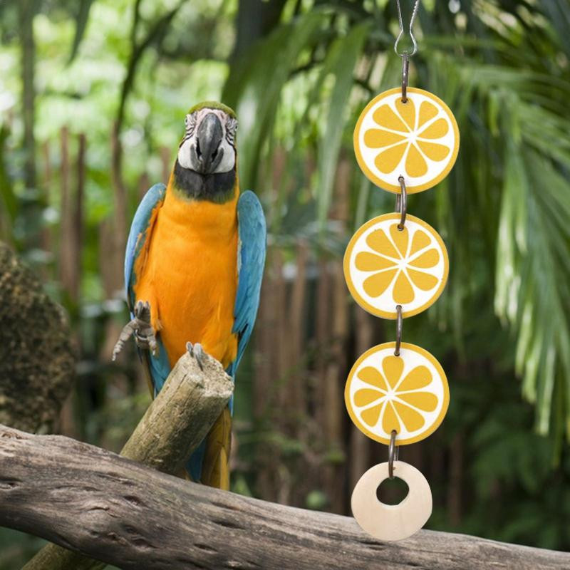 Papagaiļu košļājamās rotaļlietas Citrona šķēles Krāsainas Āfrikas pelēko papagaiļu rotaļlietas Papagailīšu rotaļlietas būrim Krāsainas un izturīgas putnu rotaļlietas būrim
