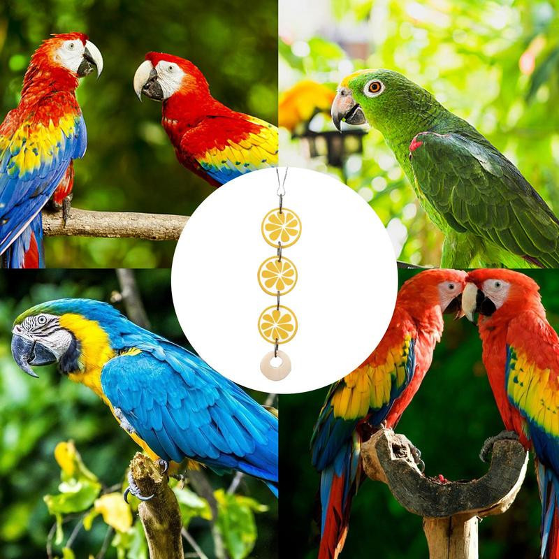 Papagaiļu košļājamās rotaļlietas Citrona šķēles Krāsainas Āfrikas pelēko papagaiļu rotaļlietas Papagailīšu rotaļlietas būrim Krāsainas un izturīgas putnu rotaļlietas būrim