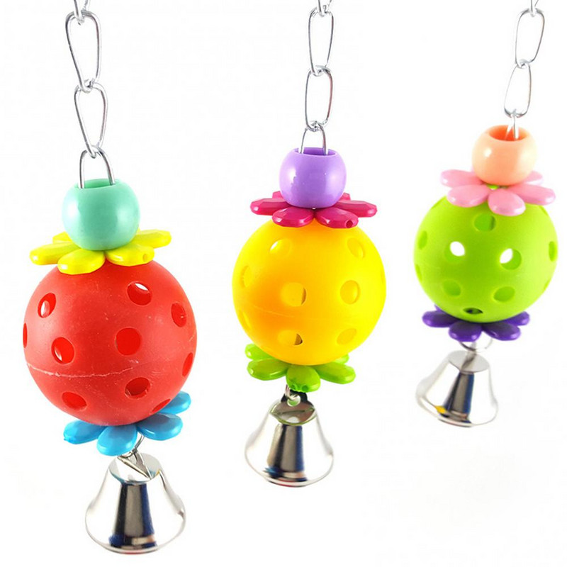 Krāsaina mājdzīvnieku papagaiļa rotaļlieta Olu zvaniņš bumbiņu suņu rotaļlieta kaķu rotaļlietas Piekārtas papagaiļa rotaļlietas mājdzīvnieku suņu bumbiņu zvana rotaļlietas Rotaļlietas Zobu apmācība Mājdzīvnieku produkts