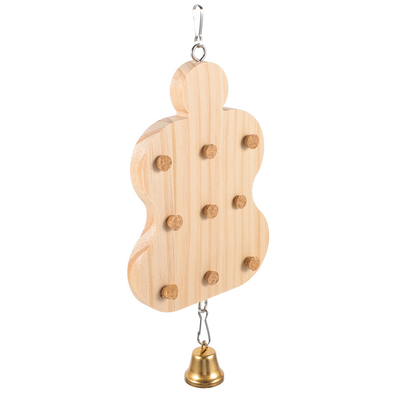 Papagaiļa košļājamā rotaļlieta Piekārts putns, knābis slīpējams rotaļlieta ar zvaniņu putnu būrī