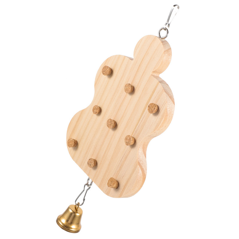 Papagaiļa košļājamā rotaļlieta Piekārts putns, knābis slīpējams rotaļlieta ar zvaniņu putnu būrī