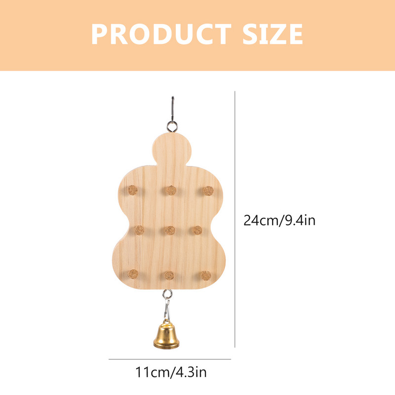 Papagaiļa košļājamā rotaļlieta Piekārts putns, knābis slīpējams rotaļlieta ar zvaniņu putnu būrī