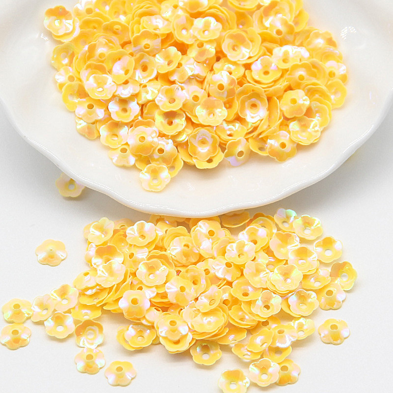 Sequin 6mm Ziedi Sequins Brīvi Paillette Lentejuelas Rokdarbi un Šūšanas PVC Pailletes Furnitūra Bižutērija Amatniecība 10g