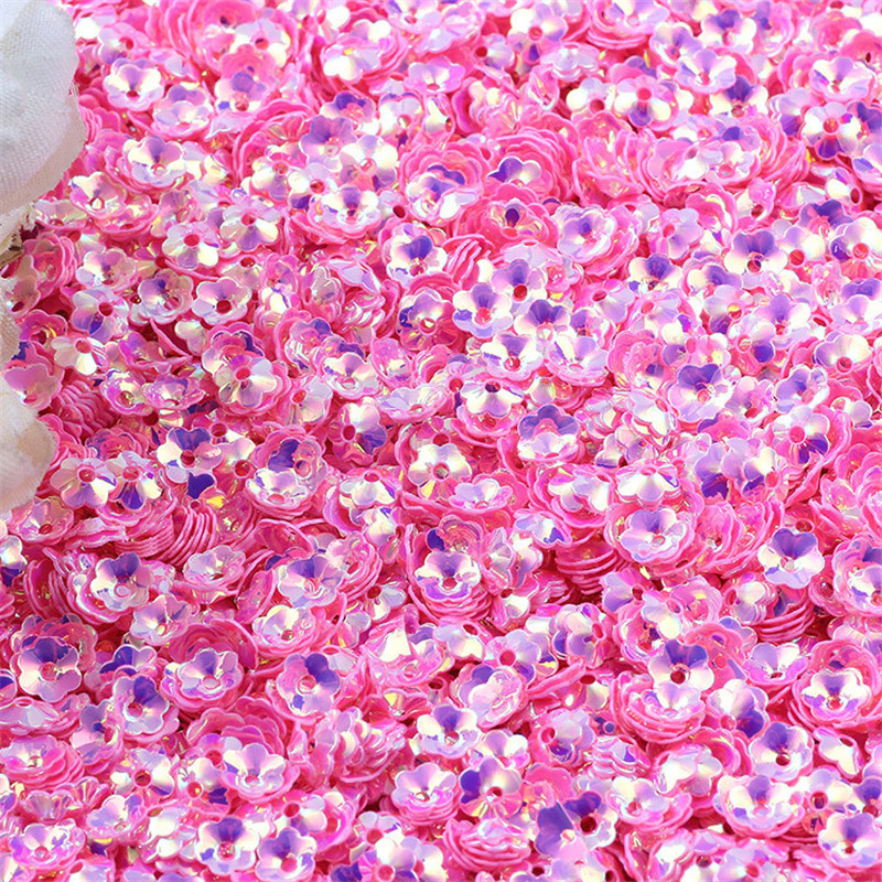 Sequin 6mm Ziedi Sequins Brīvi Paillette Lentejuelas Rokdarbi un Šūšanas PVC Pailletes Furnitūra Bižutērija Amatniecība 10g