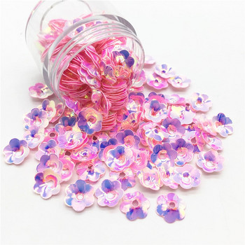 10g 10mm Plum Blossom PVC 3D пайети за цветя за занаяти Пайети с пайети Шиене на сватбена украса Блестящи конфети Аксесоари