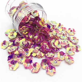 10g 10mm Plum Blossom PVC 3D πούλιες λουλουδιών για χειροτεχνίες Παγιέ παγιέτες Ράψιμο Στολισμός γάμου Glitter κομφετί αξεσουάρ