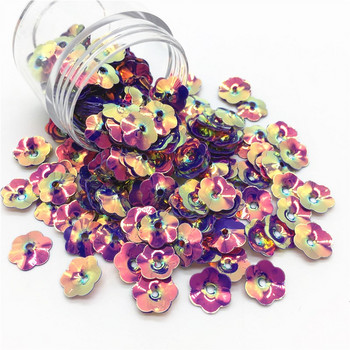 10g 10mm Plum Blossom PVC 3D пайети за цветя за занаяти Пайети с пайети Шиене на сватбена украса Блестящи конфети Аксесоари