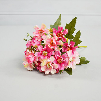 18 μίνι χαριτωμένο μεταξωτό μαργαρίτα τεχνητά λουλούδια τριαντάφυλλο παιώνια μπουκέτο γάμου χρυσάνθεμο διακόσμηση πάρτι DIY τεχνητά φυτά