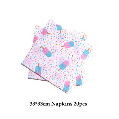 Vasaros teminiai užsiėmimai Ledų serija Vakarėlio dekoravimas Vienkartiniai stalo reikmenys Popieriniai lėkštės Puodeliai Gimtadienio kūdikio dušas Rinkti reikmenis