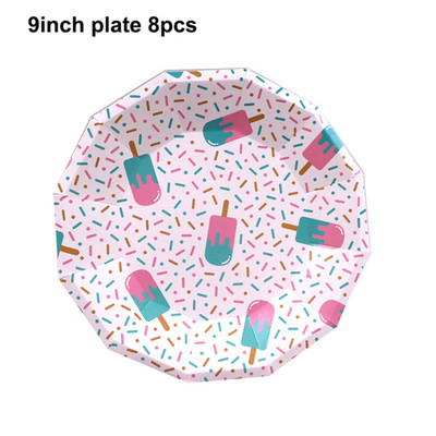 Vasaros teminiai užsiėmimai Ledų serija Vakarėlio dekoravimas Vienkartiniai stalo reikmenys Popieriniai lėkštės Puodeliai Gimtadienio kūdikio dušas Rinkti reikmenis