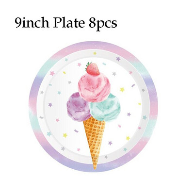 Vasaros teminiai užsiėmimai Ledų serija Vakarėlio dekoravimas Vienkartiniai stalo reikmenys Popieriniai lėkštės Puodeliai Gimtadienio kūdikio dušas Rinkti reikmenis