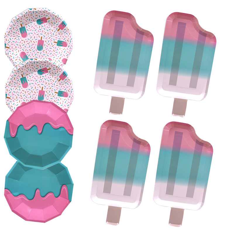 Vasaros teminiai užsiėmimai Ledų serija Vakarėlio dekoravimas Vienkartiniai stalo reikmenys Popieriniai lėkštės Puodeliai Gimtadienio kūdikio dušas Rinkti reikmenis