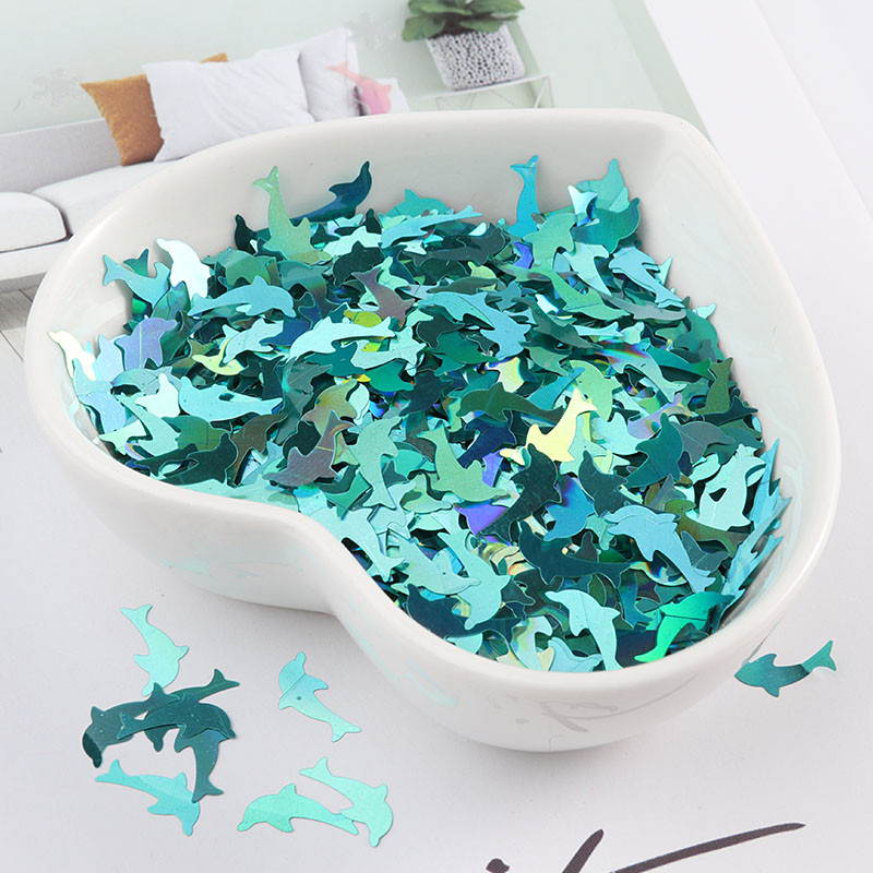 5*9mm Ultrathin Dolphin Sequins Nail Glitters Mini Paillettes Eo-Friendly PET Sequin Nagu dekorācijas manikīra materiāls 10g