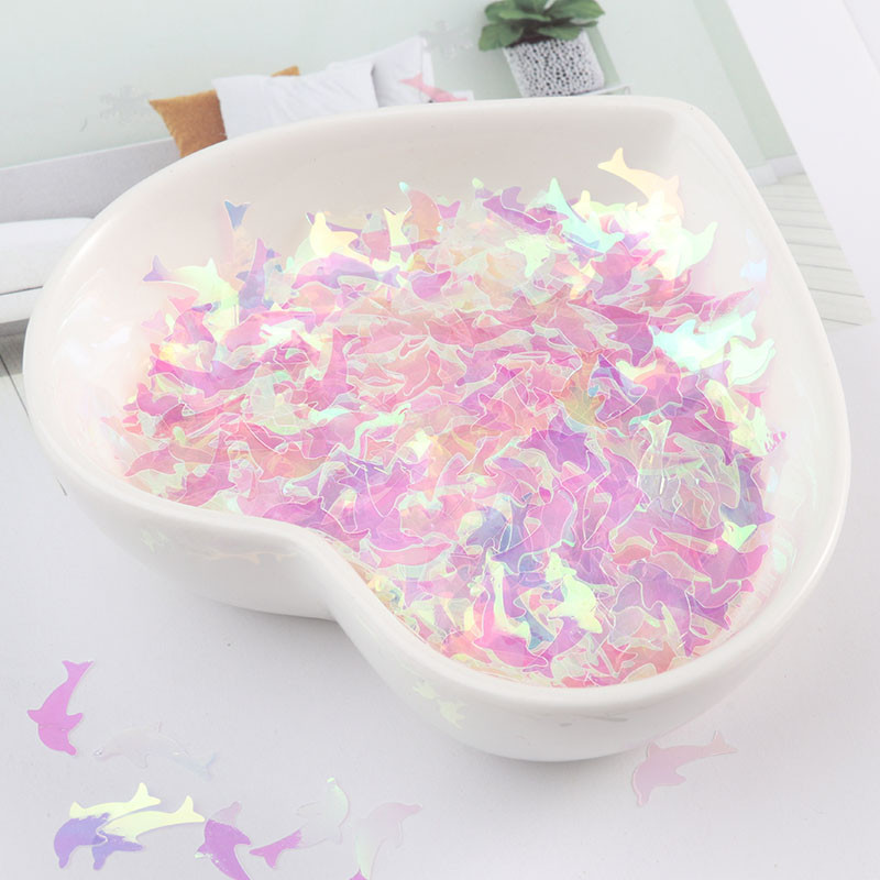 5*9mm Ultrathin Dolphin Sequins Nail Glitters Mini Paillettes Eo-Friendly PET Sequin Nagu dekorācijas manikīra materiāls 10g