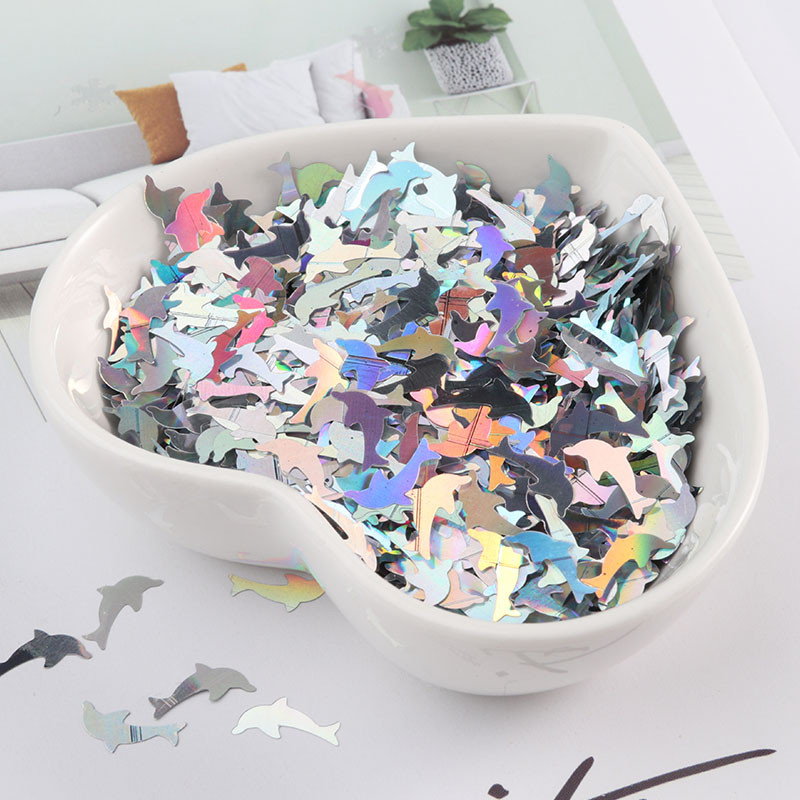 5*9mm Ultrathin Dolphin Sequins Nail Glitters Mini Paillettes Eo-Friendly PET Sequin Nagu dekorācijas manikīra materiāls 10g