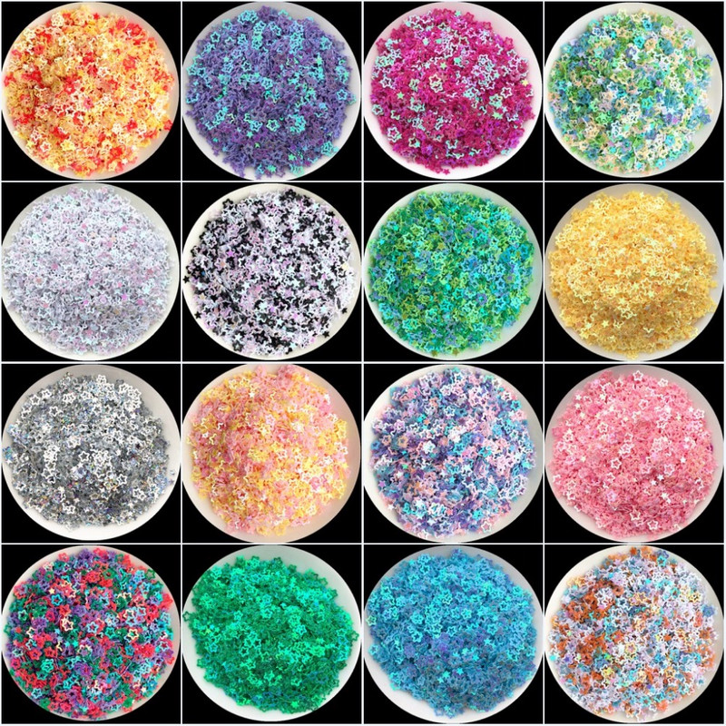 Labākā cena 4 mm dobi plūmju sequins ziedu naglu vizuļi Glitter pailletes manikīram DIY amatniecības kāzu dekorācijas konfeti