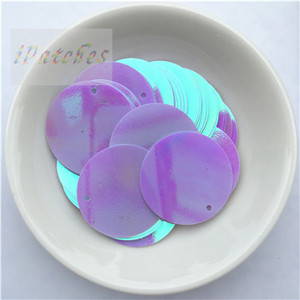60gab. 25 mm lieli vizuļi ar 1 caurumu sānos pvc plakana apaļa vaļīga flitera Paillettes Šūšanas amatniecība DIY scrapbooking kulons