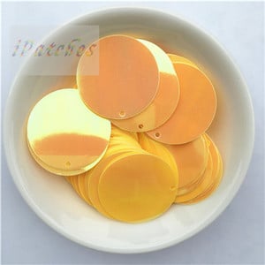 60gab. 25 mm lieli vizuļi ar 1 caurumu sānos pvc plakana apaļa vaļīga flitera Paillettes Šūšanas amatniecība DIY scrapbooking kulons