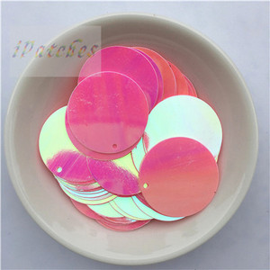 60gab. 25 mm lieli vizuļi ar 1 caurumu sānos pvc plakana apaļa vaļīga flitera Paillettes Šūšanas amatniecība DIY scrapbooking kulons
