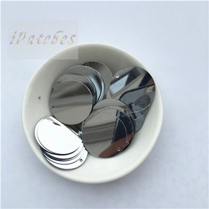 60gab. 25 mm lieli vizuļi ar 1 caurumu sānos pvc plakana apaļa vaļīga flitera Paillettes Šūšanas amatniecība DIY scrapbooking kulons
