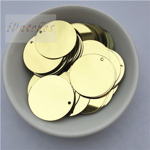 60gab. 25 mm lieli vizuļi ar 1 caurumu sānos pvc plakana apaļa vaļīga flitera Paillettes Šūšanas amatniecība DIY scrapbooking kulons