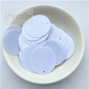 60gab. 25 mm lieli vizuļi ar 1 caurumu sānos pvc plakana apaļa vaļīga flitera Paillettes Šūšanas amatniecība DIY scrapbooking kulons