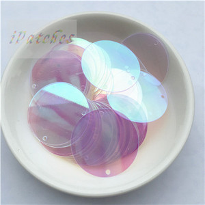 60gab. 25 mm lieli vizuļi ar 1 caurumu sānos pvc plakana apaļa vaļīga flitera Paillettes Šūšanas amatniecība DIY scrapbooking kulons